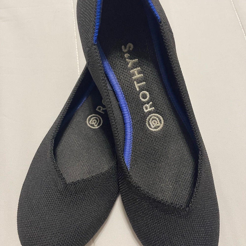 Rothy's Black and Blue Accent Flats Women’s Size 8